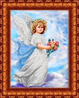 Ангел в облаках КБА - 4013.Основа на габардине для вышивки бисером и крестом